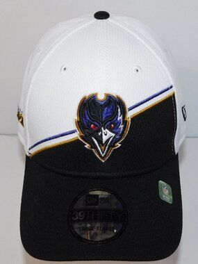 NFL New Era Baltimore Ravens 2023 Sideline 39Thirty Flex Hat L /XL White Black